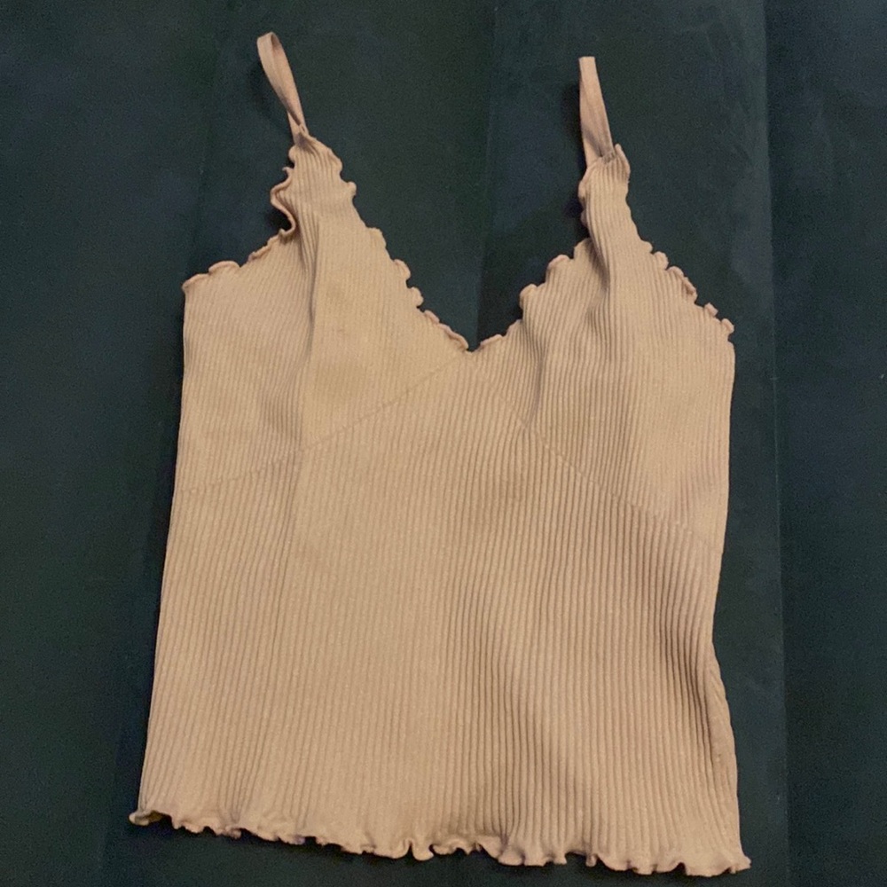 Slightly ruffled pink cropped tank! From a boutique!